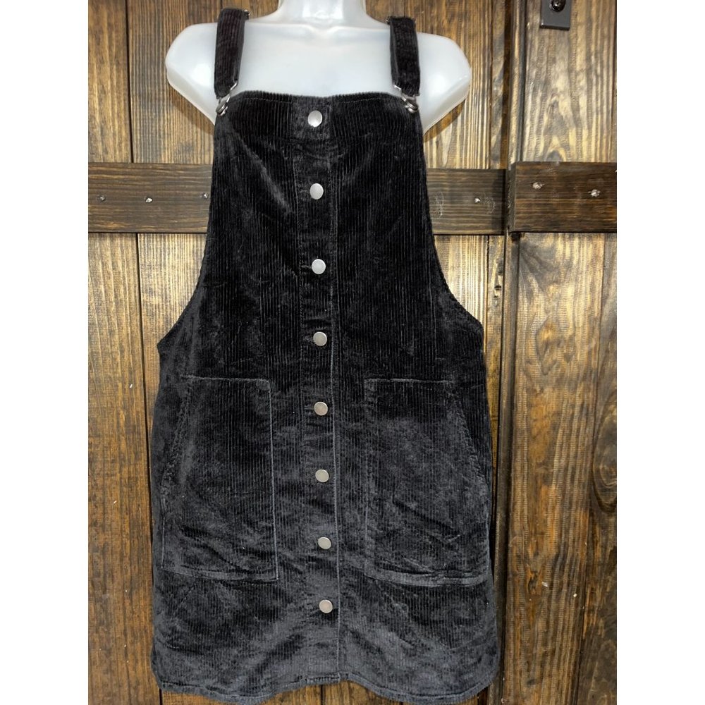 Tinsel Town Black Corduroy Skirtall (Skirt Coveralls) Juniors XL